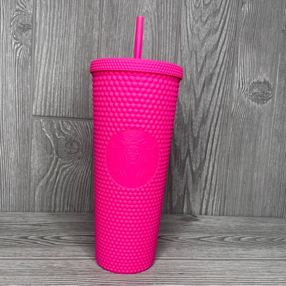 Rare Starbucks 2021 Barbie Pink Studded Venti matte Tumbler cup coffee cup  Office
